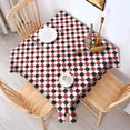 thumbnail image 2 of Red Black White Checkered Pattern Square Tablecloth,Waterproof Square Table Cover,Wipeable Spillproof Washable Table Cover for Home Kitchen Party Decor 42"X42"(107x107cm), 2 of 6