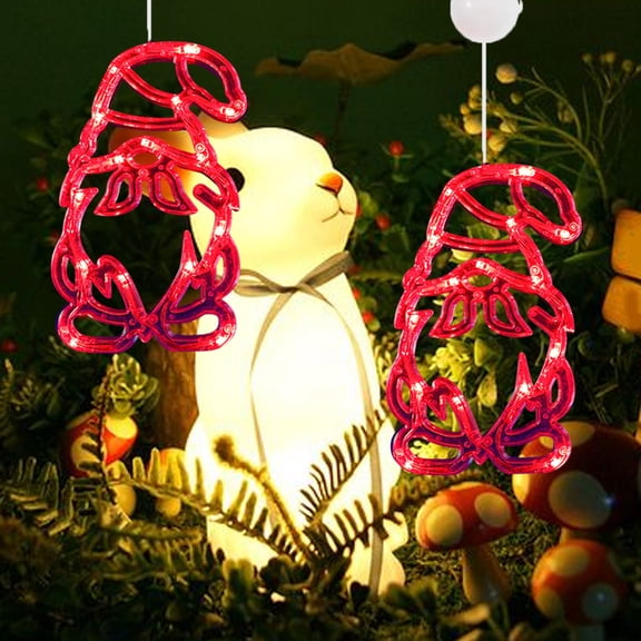 CXALSSY Easter Lighted Window Decorations, Easter Egg Lights, Easter Lights, Bunny String Lights, Easter Decorations Indoors Outdoors, Easter Hanging Decoration