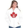 thumbnail image 4 of We Are Canada Slogan Maple Leaf Unisex Fleece Graphic Zip Up Hoodie Brisco Brands 3X, 4 of 5