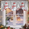 thumbnail image 6 of Christmas Snowman Tie Up Valances Curtain, Red Snowman Xmas Tree Snowflakes Grey Adjustable Rod Pocket Short Window Treatment Tie Up Curtains Valances for Kitchen Living Room Bathroom 42x18 Inches, 6 of 9