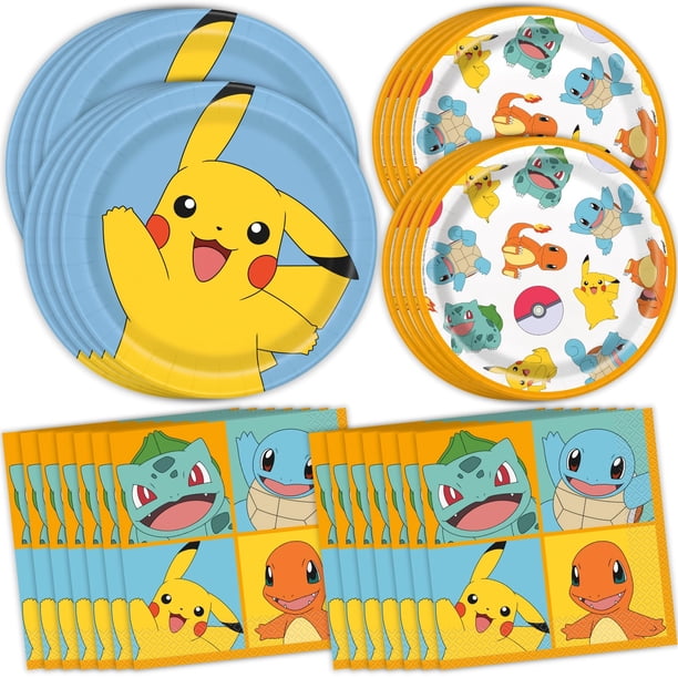Platos y servilletas únicos de Pokémon para artículos de fiesta