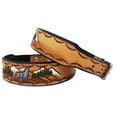 thumbnail image 3 of Small 13''- 17'' Padded Leather Dog Collar Heavy Duty Floral Tooled 60FK28, 3 of 3