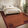 thumbnail image 3 of ODIKA 8'x10' Washable Area Rug Durable, Non-Slip Rust and Burgundy Art Design Geometric Corners with Bold Accents for Living Room, Under Sectional, Family, 3 of 7