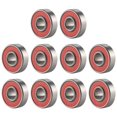 thumbnail image 1 of 10 Pcs 608-2RS Roulements Intégrés pour Longboard Roulements de Roue de Planche à Roulettes Roulements à Roulettes en Ligne 8X22X12.6mm, Rouge, 10 * Roulements de Planche à Roulettes, Rouge, 1 of 8
