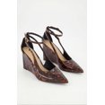 thumbnail image 2 of Women's Pointed Toe Double Ankle Strap Wedge Pumps, 2 of 6