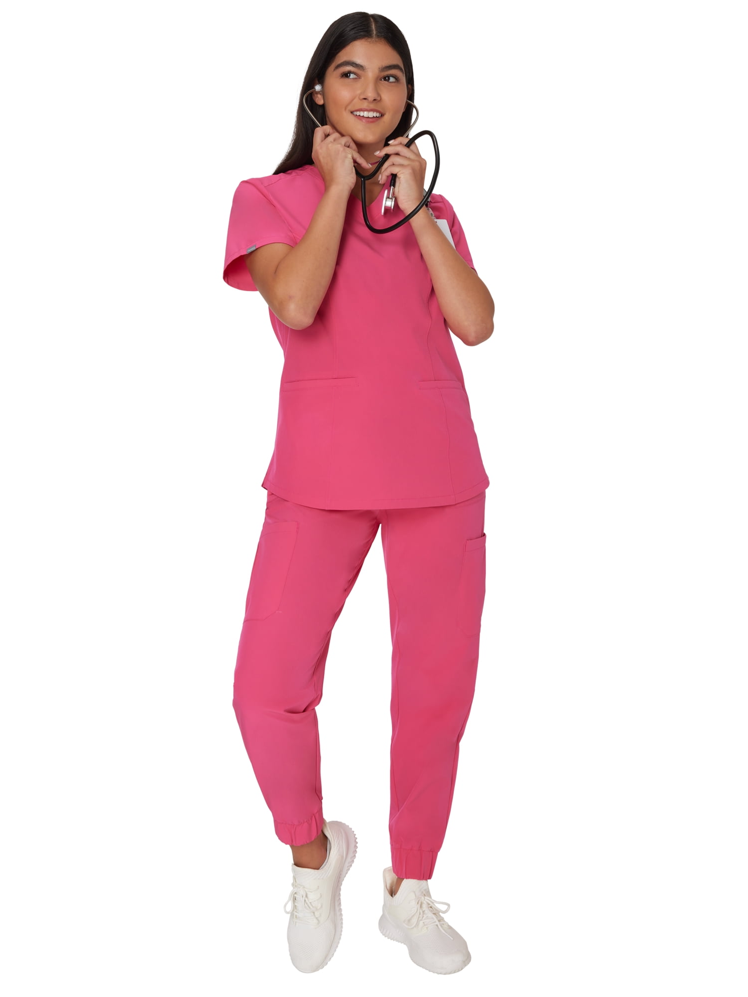 Hanes Womens Scrubs V-Neck Scrub Top, Comfort Fit, 2 Pockets, Sizes XS-3XL