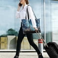 thumbnail image 5 of FORMRS Canvas Laptop Tote Bag for Women with 15.6" Computer Compartments Shoulder Handbag, Floral Moon, 5 of 7