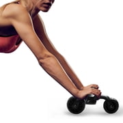 PRCTZ Deluxe Ab Wheel with Rotating Handle, Dual Wheel Abdominal Trainer - Available in White & Black