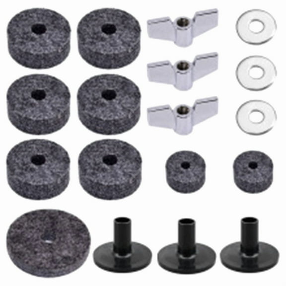18PCS Cymbal Replacement Accessories Drum Parts with Cymbal Stand Felts Drum Cymbal Felt Pads Include Wing Nuts Washers,18PCS * Cymbal Replacement Accessories Kit,As Shown