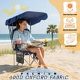 thumbnail image 4 of Portable Folding Camping Chairs with Canopy Shade, Beach Chair for Adults, Durable Weather Resistant 600D Oxford Cloth, Camping Chair with Canopy for Outdoors, 4 of 6