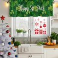 thumbnail image 6 of 2 Pack Valances for Windows, St.Patrick's Day Window Valances for Living Room/Bedroom/Bathroom, Watercolor Green Shamrock Spring Leaves Light Filtering Kitchen Curtain Valance 60"W x18" L, 6 of 9