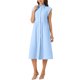 thumbnail image 4 of Vestidos sin mangas para mujer INSPIRE CHIC, con cuello, botones, cinturón en la cintura, midi, para trabajo, color azul, 4 of 5