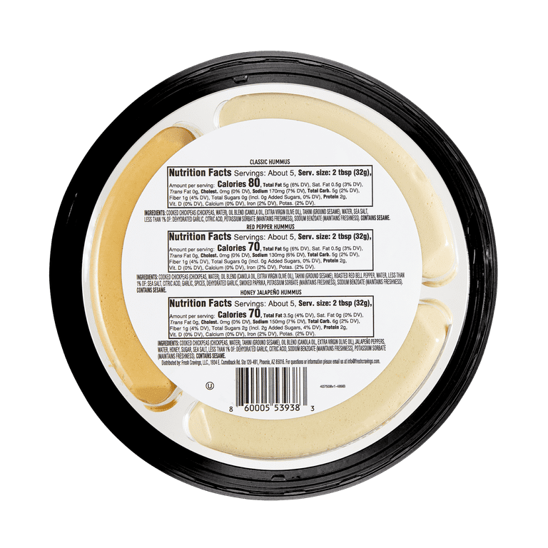 Fresh Cravings Plant-Based Chickpeas Hummus Trio Dip, 18 oz
