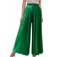 thumbnail image 1 of Pantalones de Pierna Ancha Para Mujer, Pantalones Largos Plisados Drapeados de Color Sólido Con Correas de Cordón de Cintura Alta Informales A La Moda Odeerbi  ODB131126, 1 of 9