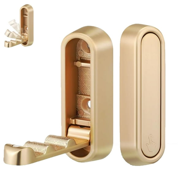 Ganchos de pared plegables Growalleter Gold para baño o cocina
