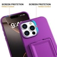 thumbnail image 5 of Designed for iPhone 16 Pro Wallet Phone Case,Built-in Mirror,With Card Holder(Hold 4-5 Cards and Folding Money),Heavy Duty Shockproof Military Grade Protection Rugged Phone Case,Darkpurple, 5 of 7