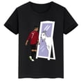 thumbnail image 3 of Camiseta de algodón negra de manga corta de verano para niños y niñas, ropa deportiva, camisetas con estampado de estrella de fútbol Ronaldo, ropa para niños, 3 of 5