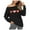 Black#6, variant on SwiftWear Off Shoulder Bow Graphic Black Sweatshirt Women's Casual Pullover Tops with Bold Print, Comfort Fit Trendy Sweat Shirt