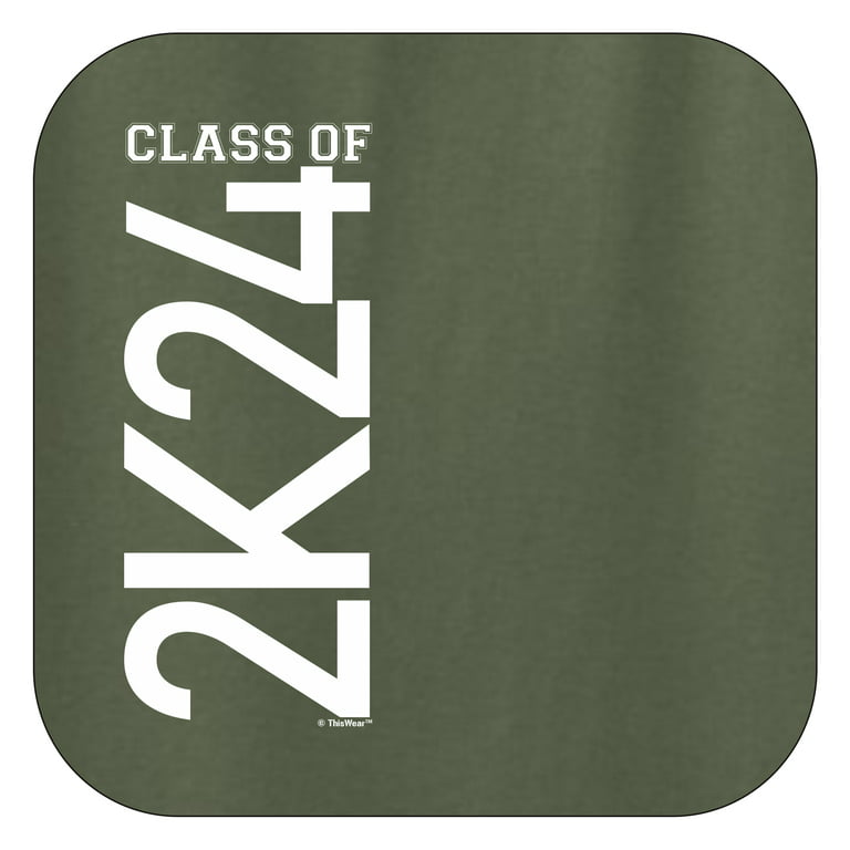 Thiswear Graduation Decorations Class of 2024 2K24 Graduation Short Sleeve Unisex T-Shirt Large Military Green, Adult Unisex