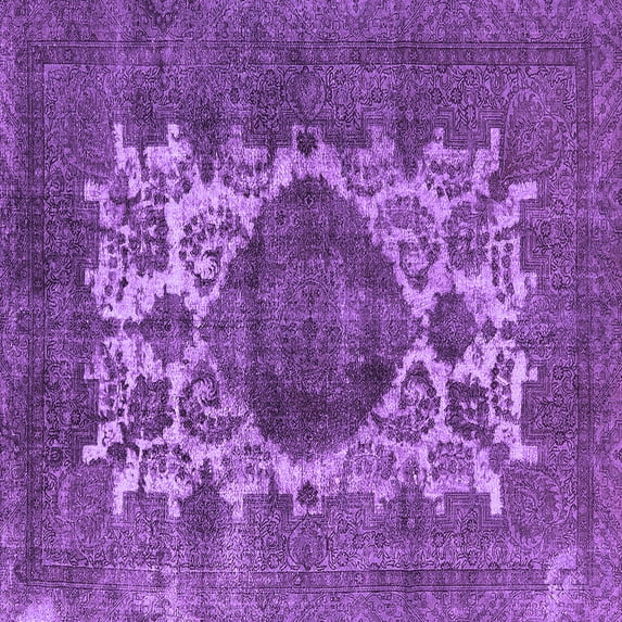 Ahgly Company Indoor Square Oriental Purple Industrial Area Rugs, 6' Square