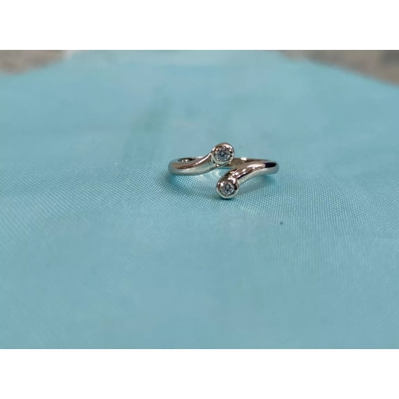 DIASTAR JEWELS 925 Sterling Silver Toe Ring, Adjustable Open Cubic Zirconia Ring for Women Jewellery Gifts