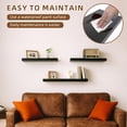 thumbnail image 5 of Floating Shelves For Wall Set Of 3 Black Wood Mounted  23.6 X 6.3 Inch Rustic Display Storage With Invisible Brackets Bedroom Bathroom Living Room Kitchen, 5 of 8