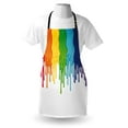 thumbnail image 4 of Abstract Apron, Rainbow Colored Paint Dripping Splattered Drops Creative Graphic Art Design, Unisex Kitchen Bib with Adjustable Neck for Cooking Gardening, Adult Size, Multicolor, by Ambesonne, 4 of 4