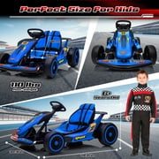 Letsgokid 24V Big Kids Electric Go Kart, 400W Fast Drift Kart with 4 Speed Mode, Up to 8.1 MPH, EVA Tires, 5-Point Safety Belt, Music, High/Low Speed, Go Karts for Kids Ages 6-12 Boys Girls