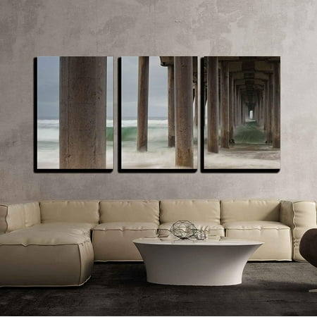 Wall26 3 Piece Canvas Wall Art A Shoot Looking Down Underneath The Huntington Beach Pier On A Cool Fall Morning Modern Home Decor Stretched And