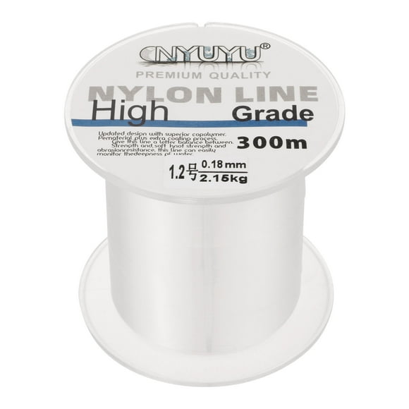 Uxcell 984FT 5lb 1.2# Fluorocarbon Coated Monofilament Nylon Fishing Line String Wire Clear