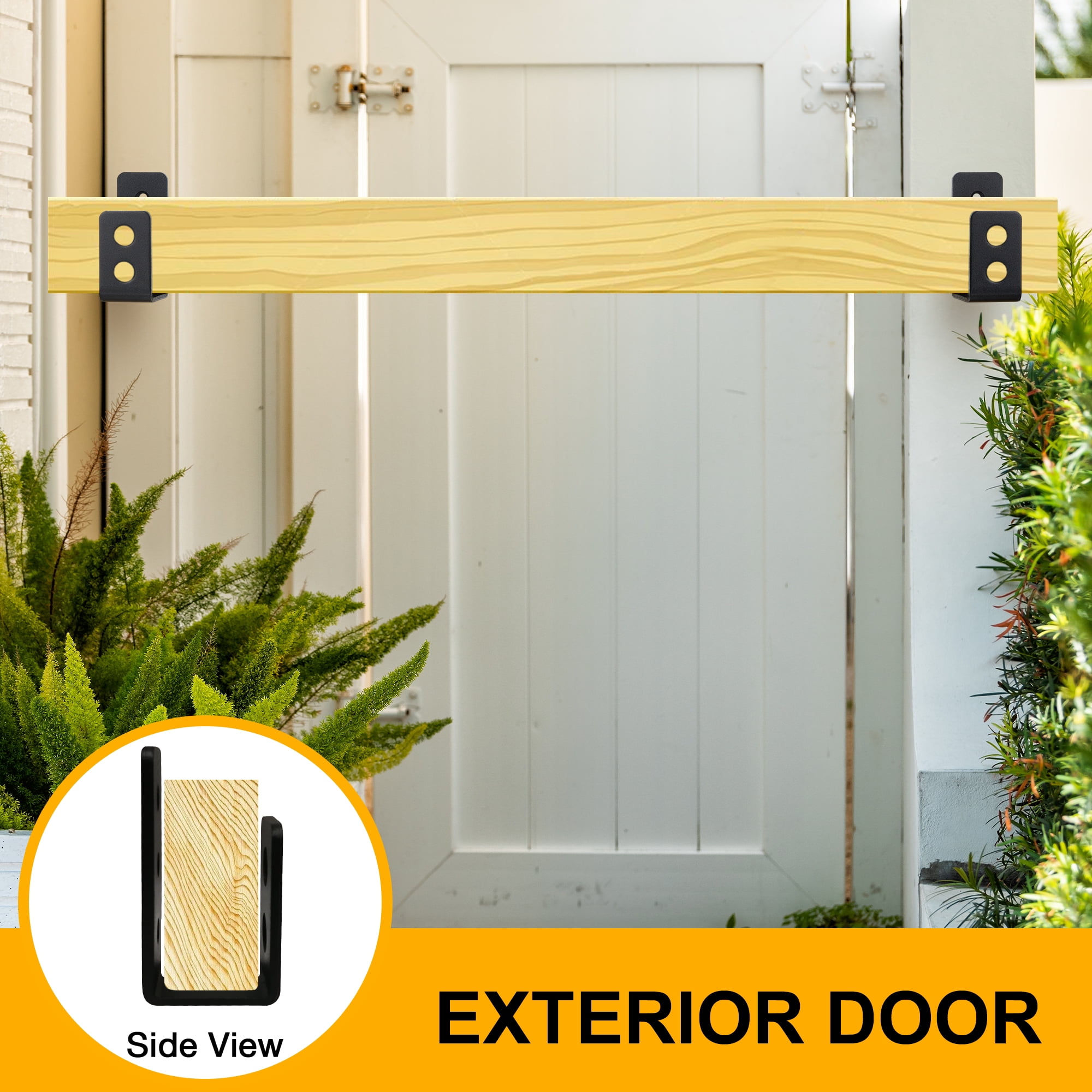 Sihnman 2x4 Door Barricade Brackets (2pcs)-Drop Open Bar Holder Steel U for 2 by 4 Lumber as Security Door Reinforcement, Door Jammer, Tool Hanger Your Home, Barn, Shed, Garage, Gate