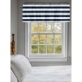 thumbnail image 3 of Valance Curtains for Kitchen Windows Simple Blue Grey White StripesRod Pocket Valance Classic StripedShort Window Curtain Topper for Bedroom Living Room Bathroom 42x12in,1&nbsp;Panel, 3 of 9