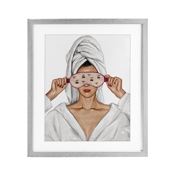 Stupell Industries Glam Cherry Eye Mask Fashionista Gray Framed Print Under Glass, 17 x 21, by Ziwei Li