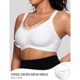 thumbnail image 2 of Camiseta Wireless Bra OEAK V Mesh con soporte cómodo, blanca, 2XL, 2 of 7