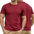 thumbnail image 2 of Dwellite Mens Pullover T Shirts Basic Short Sleeve Lightweight Tshirt Casual Crew Neck Solid Shirts for Men Wine M, 2 of 6