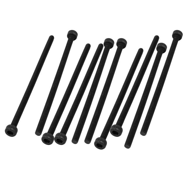 Unique Bargains M3X65 Tête de Douille Hexagonale Entièrement Filetée Vis Boulon Noir 10 Pcs
