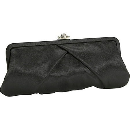 J. Furmani Satin Clutch w/ Rhinestone Clasp