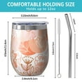 thumbnail image 5 of Floral 12oz Stainless Steel Insulated Wine Tumbler with Lid and Straw – Double Wall Vacuum Mug for Hot & Cold Drinks, 304 Steel Interior, Sweat-Free Design,Thanksgiving,Christmas, Spring,Flower, 5 of 5