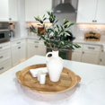 thumbnail image 4 of Gift Set Textured Ceramic Vase 10 Inch with Olive Branches 22 Inch Tall White Medium Vase Artificial Topiaries Fake Plants, Minimalist Shelf Decor, Neutral Home Office High End Gifting Decor, 4 of 9
