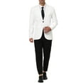 thumbnail image 2 of INSPIRE CHIC Men's Coat Slim Fit Blazer Single Breasted One Button Formal Coat XL White, 2 of 7