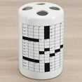 thumbnail image 1 of Word Search Puzzle Ceramic Toothbrush Holder, Blank Newspaper Style Crossword Theme Numbers in Word Grid, Decorative Versatile Countertop for Bathroom, 4.5" X 2.7", Black and White, 1 of 4