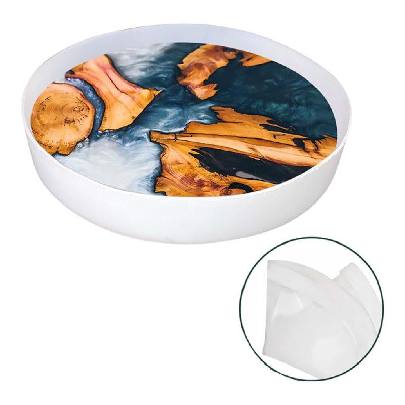 ZPAQI Round Desk Silicone Mold River Table Cutting Board Resin Mold Home Decorations