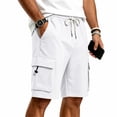 thumbnail image 7 of Sewkxo Mens Casual Sweat Shorts Drawstring Elastic Waist Athletic Workout Gym Jogger Shorts with 4 Pockets,White 3XL, 7 of 7