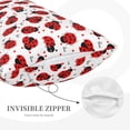 thumbnail image 3 of Naloa Ladybug And Heart Pillowcase, Throw Pillowcase, Wrinkle-Free, Stain-Resistant with Hidden Zipper for Bedroom Sofa-16"x24", 3 of 6