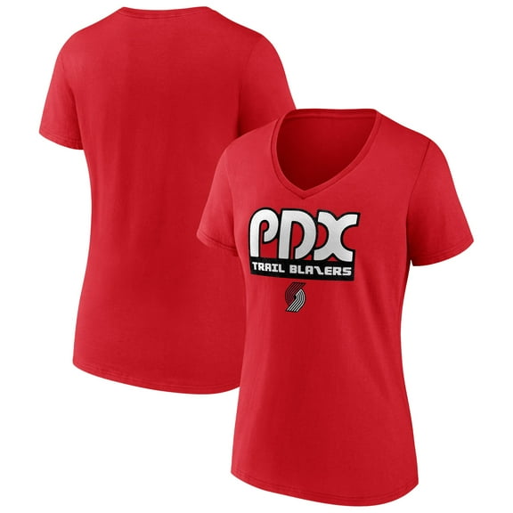 Women's  Red Portland Trail Blazers Team Pride V-Neck T-Shirt