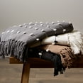 thumbnail image 3 of Contemporary Home Living Gray and White Striped Rectangular Woven Loop Cotton Decorative Throw 50" x, 3 of 3