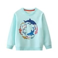 thumbnail image 1 of Splozh Chandail à Manches Longues pour Bébé Fille Garçon Automne Chandail en Molleton à Col Rond Motif Chemise de Base à Manches Longues Bleu Clair, 5-6 Ans, 1 of 6