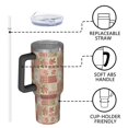 thumbnail image 4 of 40oz Pioneer Flower Floral Print Pattern Insulated Tumbler with Handle, BPA-Free Leak Proof Lid and Straws, Double Wall Vacuum, Hot 12h/Cold 34h, 4 of 6