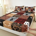 thumbnail image 3 of Homewish Rustic Cameflage Full Size Sheets, Hunting Wildlife Deer Bed Sheets, Red Buffalo Patchwork Sheet Sets, Luxury Bedroom Decor, 4pcs, 3 of 7