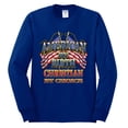 thumbnail image 2 of Wild Bobby, American By Birth Christian By Choice USA Flag Inspirational/Christian Mens Long Sleeve Shirt, Royal, 3XL, 2 of 3